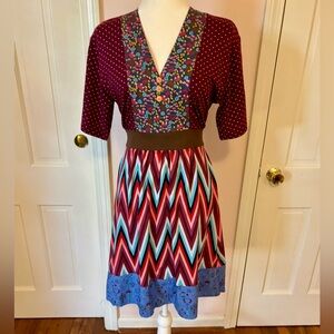 Matilda Jane Paint by Numbers mixed print dress
